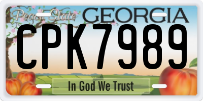 GA license plate CPK7989