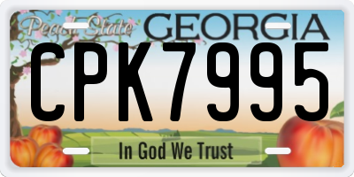 GA license plate CPK7995