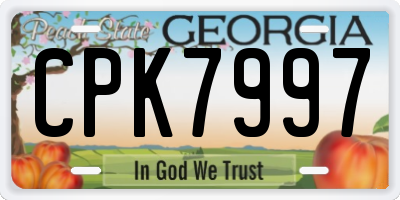 GA license plate CPK7997