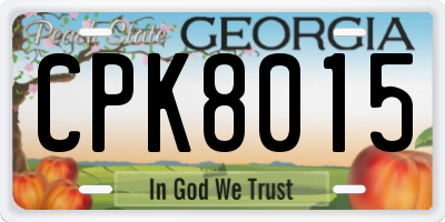 GA license plate CPK8015