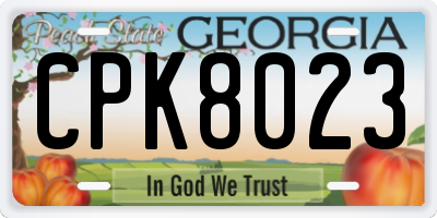 GA license plate CPK8023