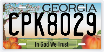 GA license plate CPK8029