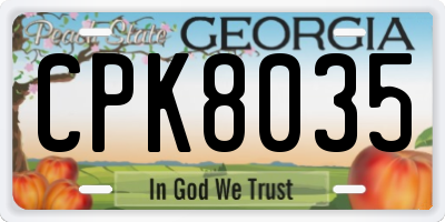 GA license plate CPK8035