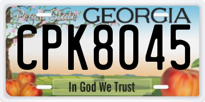 GA license plate CPK8045