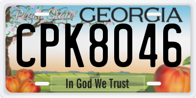 GA license plate CPK8046