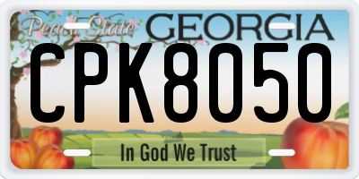 GA license plate CPK8050