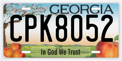 GA license plate CPK8052