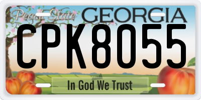 GA license plate CPK8055