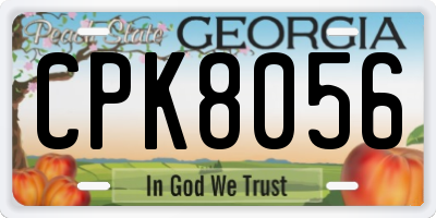 GA license plate CPK8056