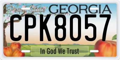 GA license plate CPK8057