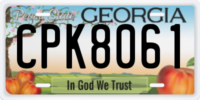 GA license plate CPK8061