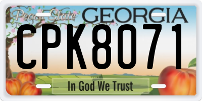 GA license plate CPK8071