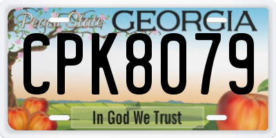 GA license plate CPK8079