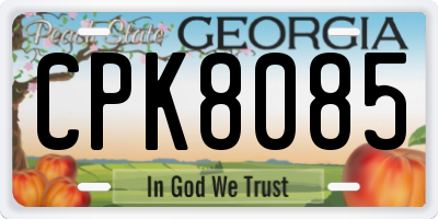 GA license plate CPK8085