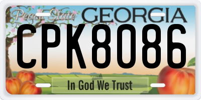 GA license plate CPK8086