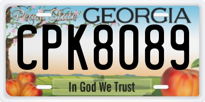 GA license plate CPK8089