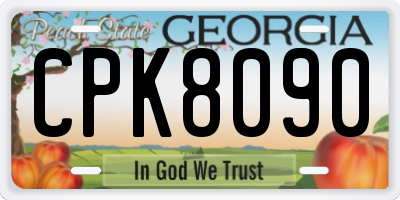 GA license plate CPK8090