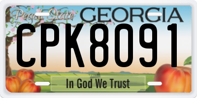 GA license plate CPK8091