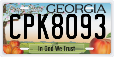 GA license plate CPK8093