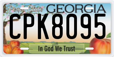 GA license plate CPK8095