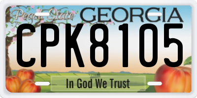 GA license plate CPK8105