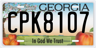 GA license plate CPK8107
