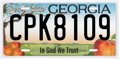 GA license plate CPK8109