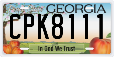 GA license plate CPK8111