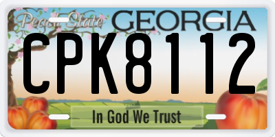 GA license plate CPK8112