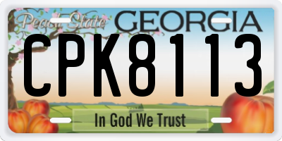 GA license plate CPK8113