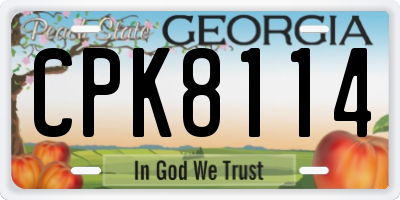 GA license plate CPK8114