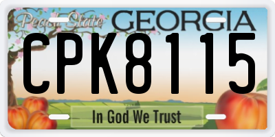 GA license plate CPK8115