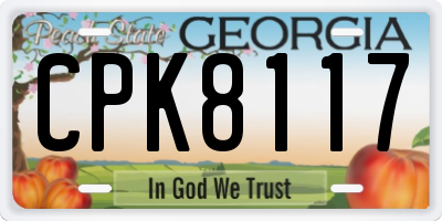 GA license plate CPK8117