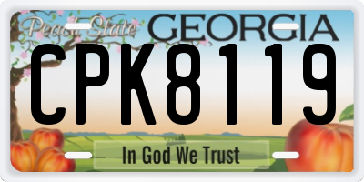 GA license plate CPK8119
