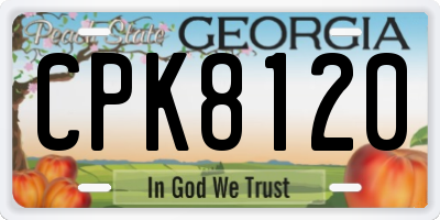 GA license plate CPK8120