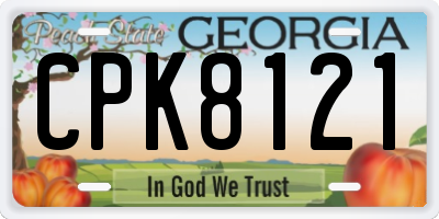 GA license plate CPK8121