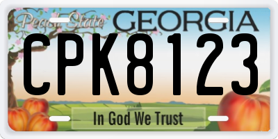 GA license plate CPK8123
