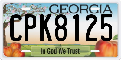 GA license plate CPK8125
