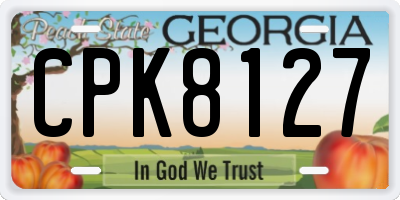 GA license plate CPK8127
