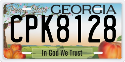 GA license plate CPK8128