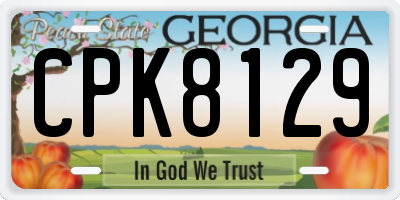 GA license plate CPK8129