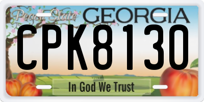 GA license plate CPK8130