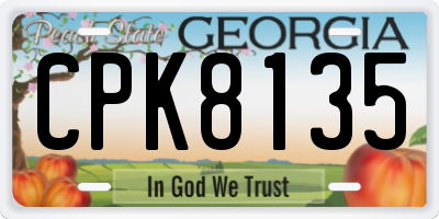 GA license plate CPK8135