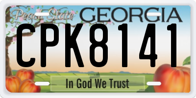 GA license plate CPK8141