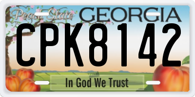GA license plate CPK8142