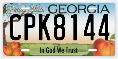 GA license plate CPK8144
