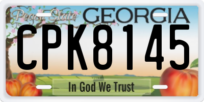 GA license plate CPK8145