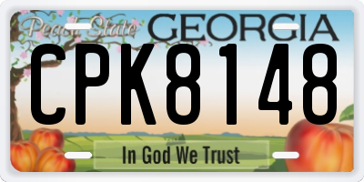 GA license plate CPK8148