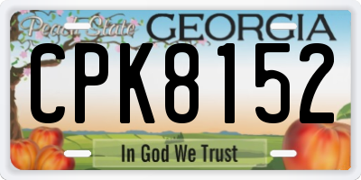 GA license plate CPK8152