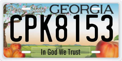 GA license plate CPK8153